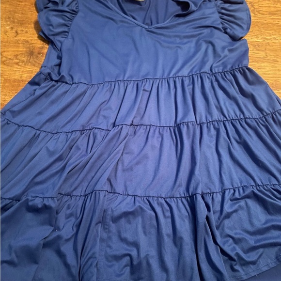 Flowy blue dress 1X -2X new - Picture 2 of 5